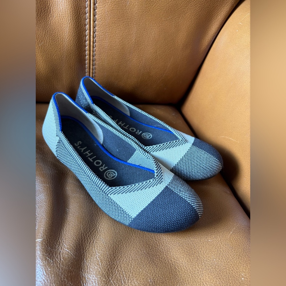 Rothy's “The Flat” Color Block Ballet Flats Sz. 6.5 Sustainable Knit WORN ONCE